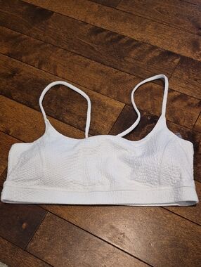 GIGI C White Textured Bralette with Thin Straps